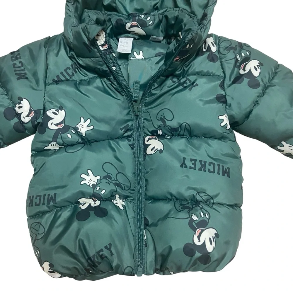 Mickey Mouse Pattern Puffer Jacket H&M  Size 2T